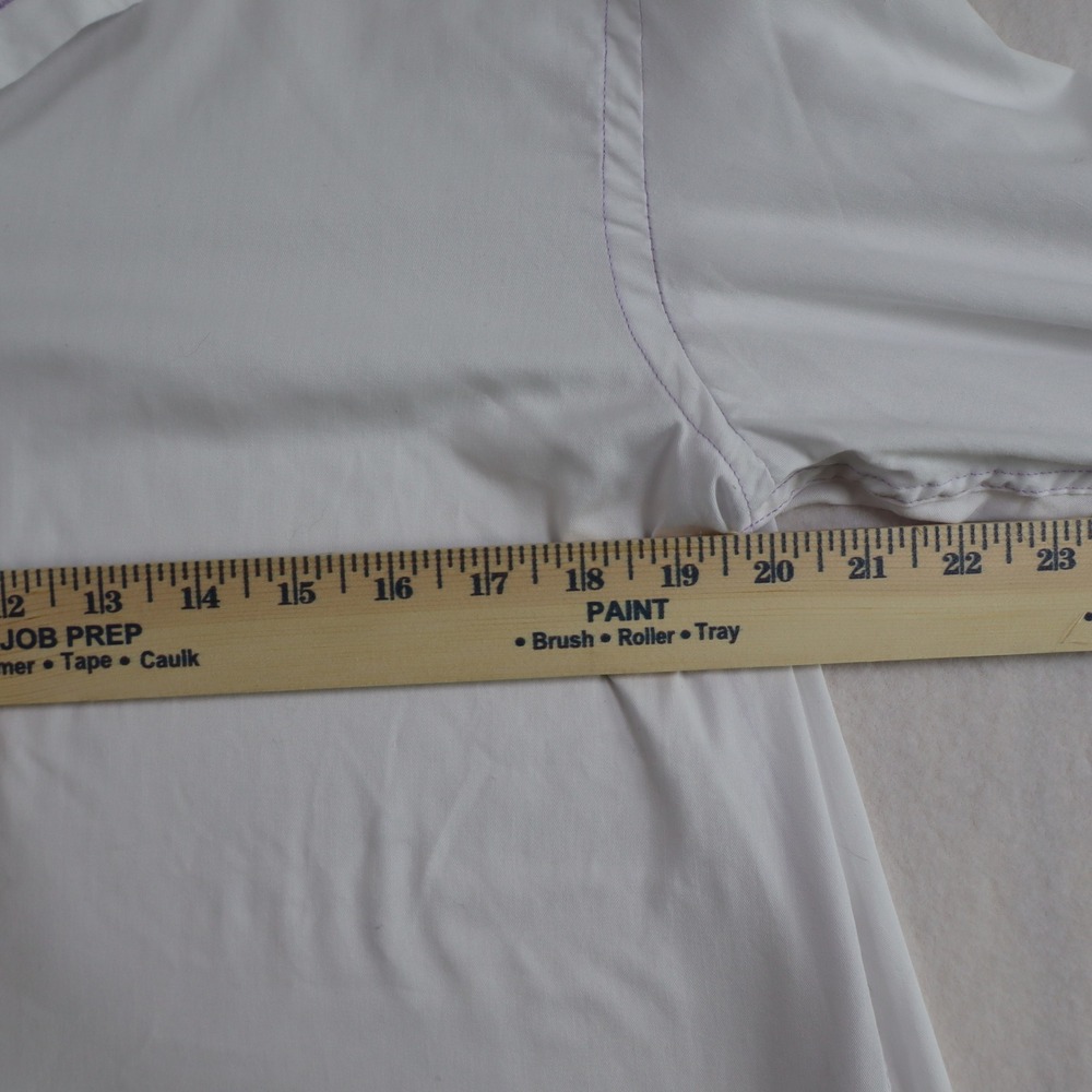 Martin Gordon Shirt Large White Long Sleeve Contemporary Fit Purple Trim Accent - Picture 6 of 9